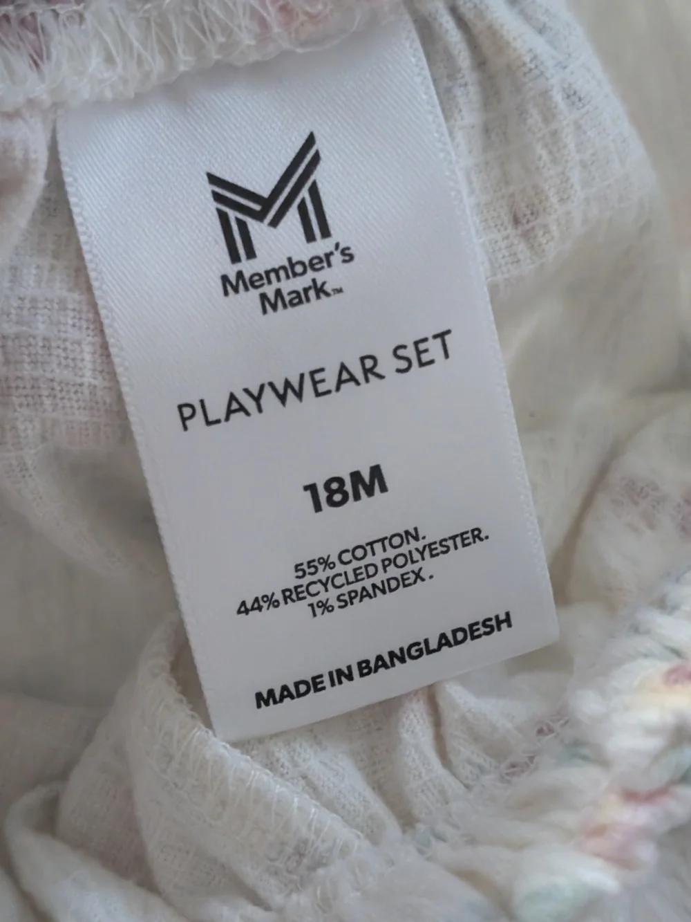 Member's Mark Cream Floral Two-Piece Crop Top and Shorts Set